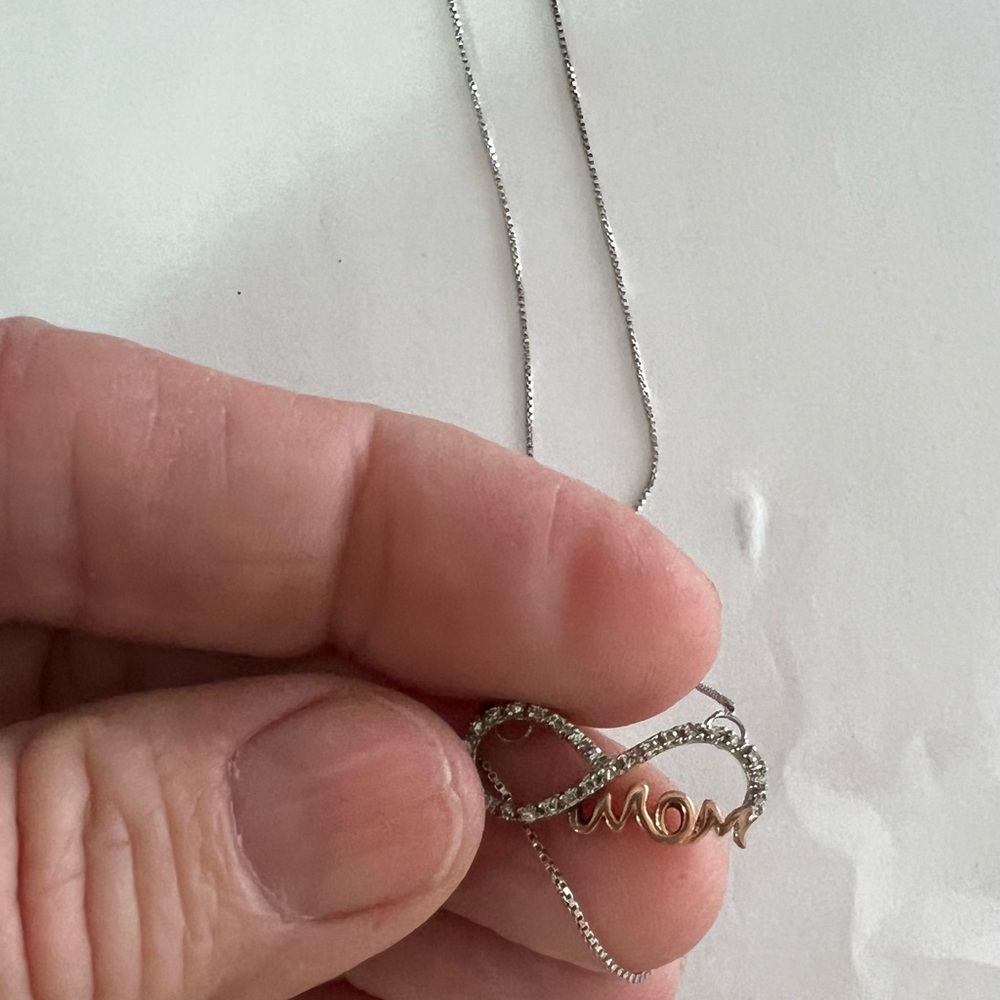 Silver and Gold 'Mom' Infinity Necklace